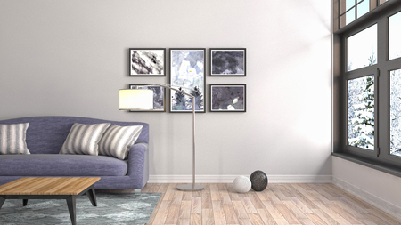 Interior of the living room. 3D illustrationの写真素材