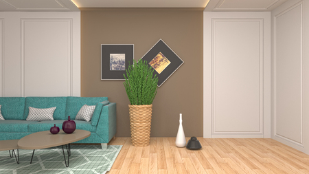 Interior of the living room. 3D illustrationの写真素材