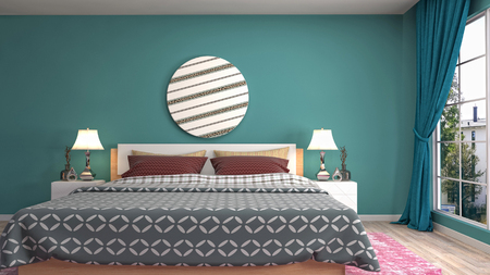 Bedroom interior. 3d illustrationの写真素材