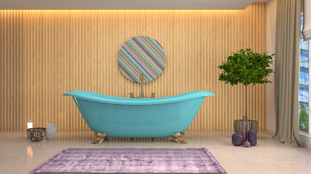 Bathroom interior. 3D illustrationの写真素材