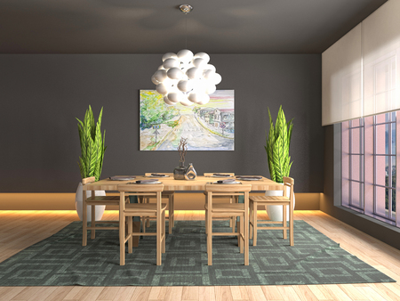 Interior dining area. 3d illustrationの写真素材