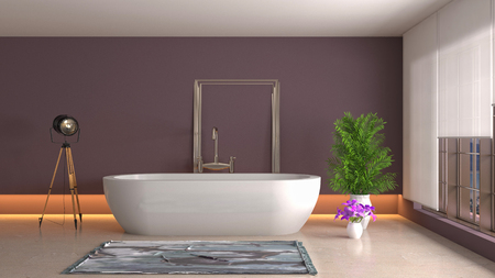 Bathroom interior. 3D illustrationの写真素材