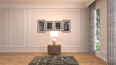 Empty interior. 3d illustrationの写真素材
