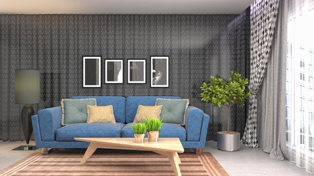 Interior of the living room. 3D illustrationの写真素材