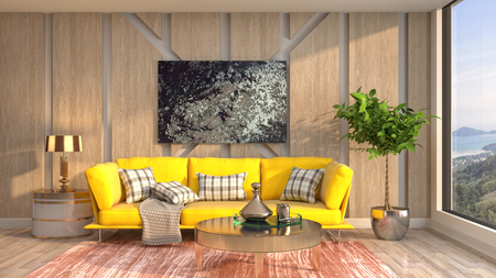 Interior of the living room. 3D illustrationの写真素材