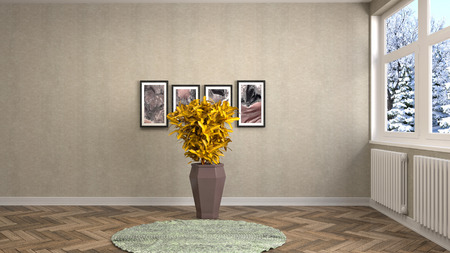 Empty interior. 3d illustrationの写真素材