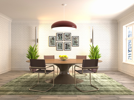 Interior dining area. 3d illustrationの写真素材