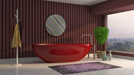 Bathroom interior. 3D illustrationの写真素材