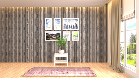Empty interior. 3d illustrationの写真素材