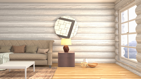 Interior of the living room. 3D illustrationの写真素材