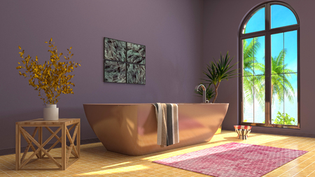 Bathroom interior. 3D illustrationの写真素材