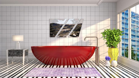 Bathroom interior. 3D illustrationの写真素材
