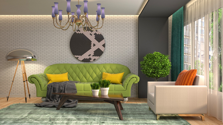 Interior of the living room. 3D illustrationの写真素材