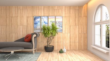 Interior of the living room. 3D illustrationの写真素材