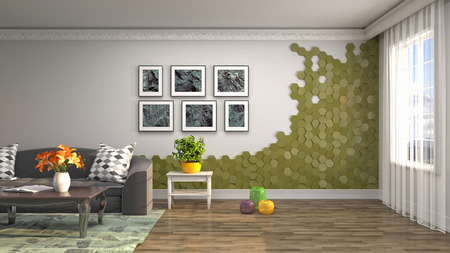Interior of the living room. 3D illustrationの写真素材
