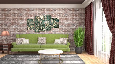 Interior of the living room. 3D illustrationの写真素材