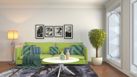 Interior of the living room. 3D illustrationの写真素材