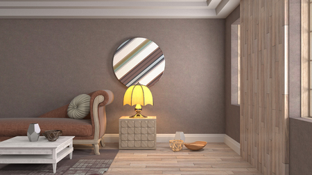Interior of the living room. 3D illustrationの写真素材