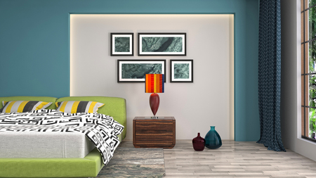 Bedroom interior. 3d illustrationの写真素材