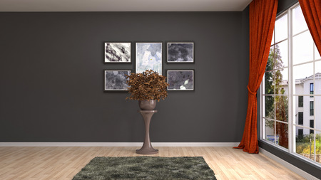 Empty interior. 3d illustrationの写真素材