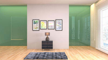 Empty interior. 3d illustrationの写真素材