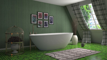 Bathroom interior. 3D illustrationの写真素材