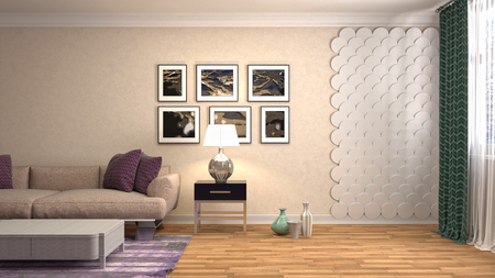 Interior of the living room. 3D illustrationの写真素材