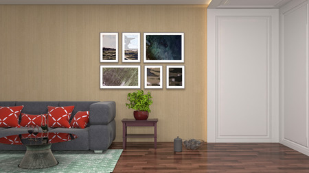 Interior of the living room. 3D illustrationの写真素材