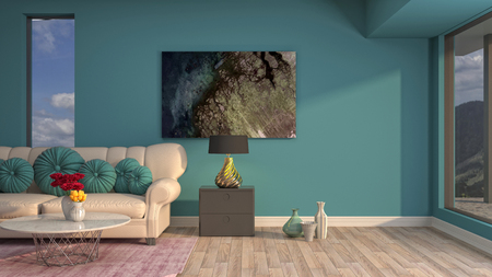 Interior of the living room. 3D illustrationの写真素材