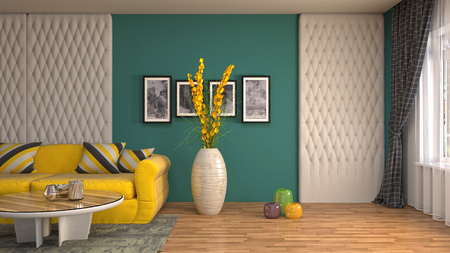 Interior of the living room. 3D illustrationの写真素材