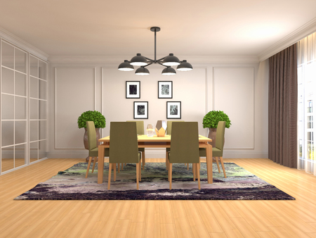 Interior dining area. 3d illustrationの写真素材