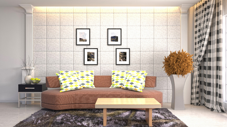 Interior of the living room. 3D illustrationの写真素材