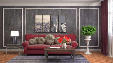 Interior of the living room. 3D illustrationの写真素材