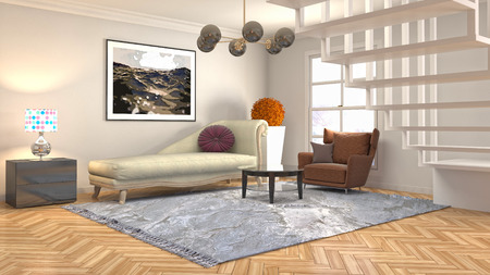 Interior of the living room. 3D illustrationの写真素材
