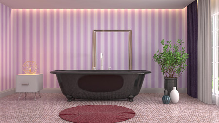 Bathroom interior. 3D illustrationの写真素材