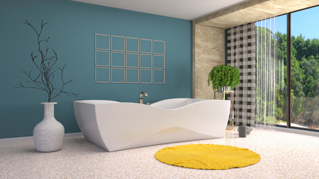 Bathroom interior. 3D illustrationの写真素材