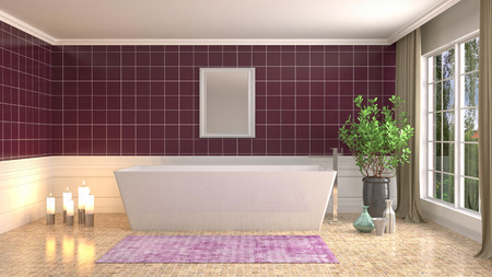 Bathroom interior. 3D illustrationの写真素材