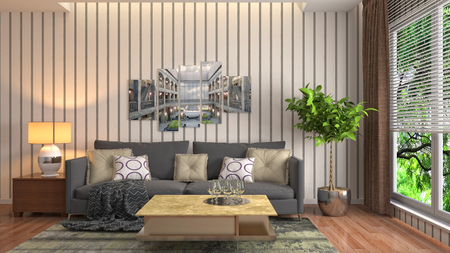 Interior of the living room. 3D illustrationの写真素材