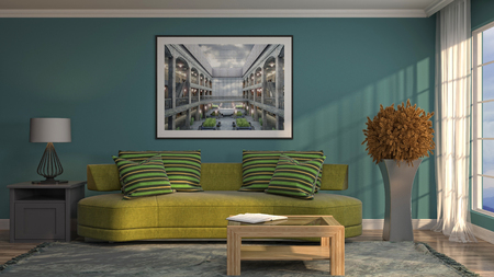 Interior of the living room. 3D illustrationの写真素材