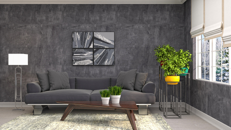 Interior of the living room. 3D illustrationの写真素材