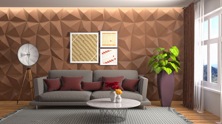 Interior of the living room. 3D illustrationの写真素材