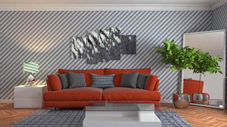 Interior of the living room. 3D illustrationの写真素材