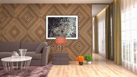 Interior of the living room. 3D illustrationの写真素材