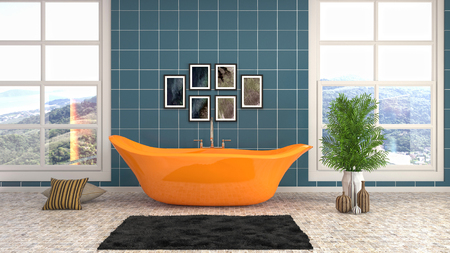 Bathroom interior. 3D illustrationの写真素材