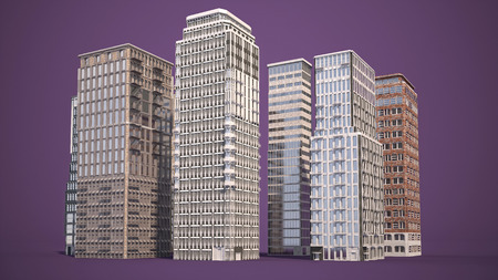 Modern city concept. 3d illustrationの写真素材