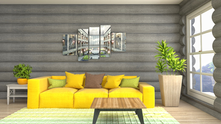 Interior of the living room. 3D illustrationの写真素材