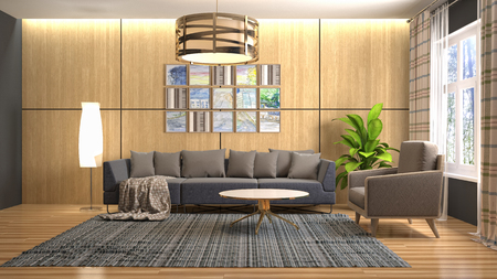 Interior of the living room. 3D illustrationの写真素材