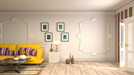 Interior of the living room. 3D illustrationの写真素材