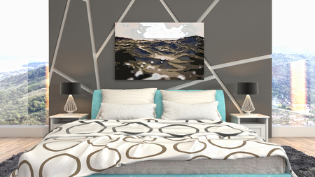 Bedroom interior. 3d illustrationの写真素材