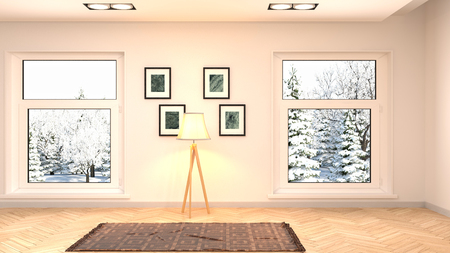 Empty interior. 3d illustrationの写真素材